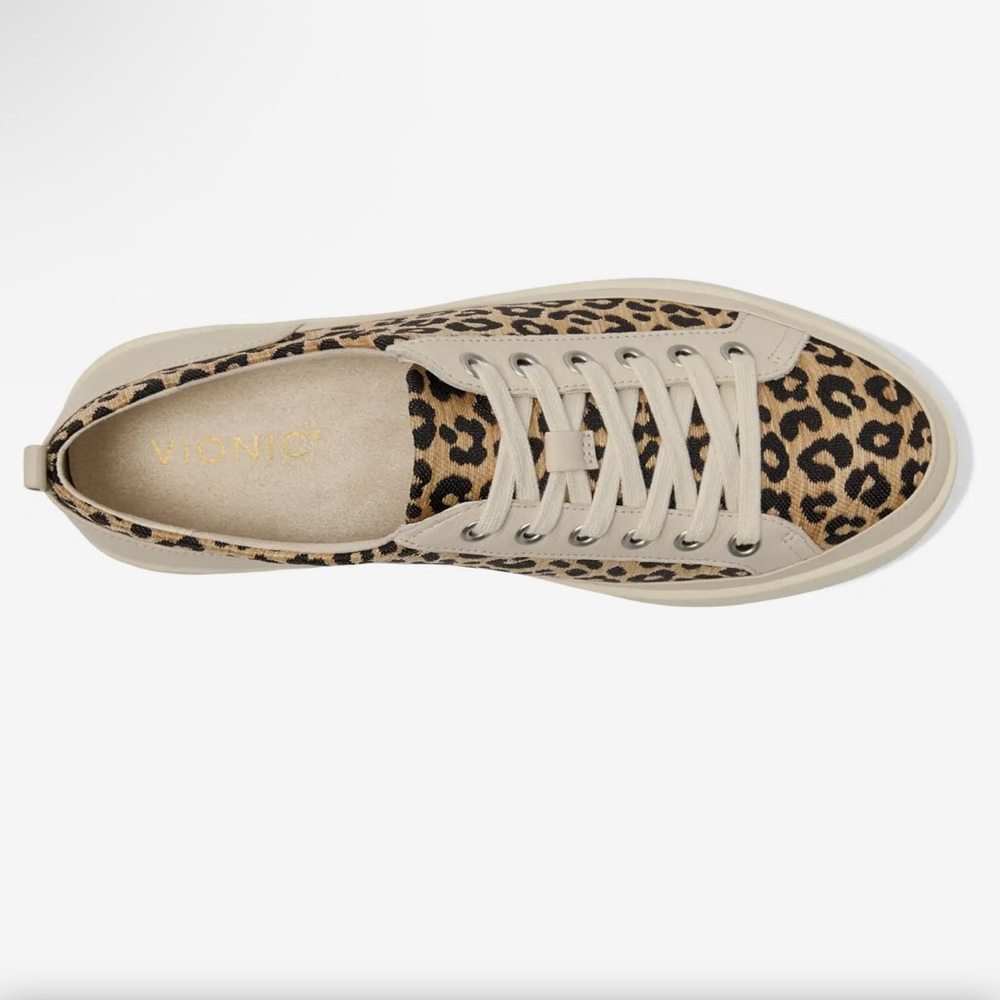 Vionic Winny Leather Leopard Sneakers 8.5 - Picture 3 of 14